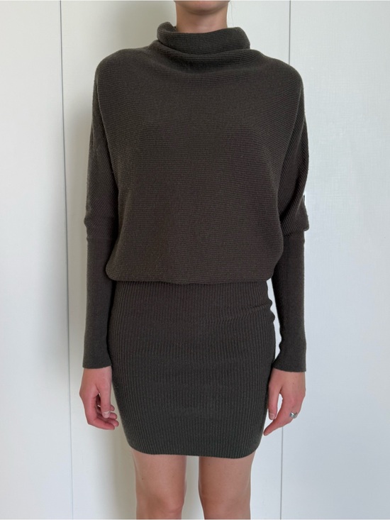 All Saints Dresses & Skirts - Allsaints mini sweater turtleneck dress in Khaki, small